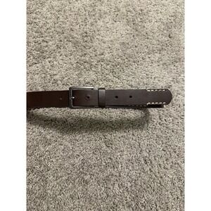 Target Brown Dress Belt Adjustable Solid 1.25in Width Buckle 32.5in